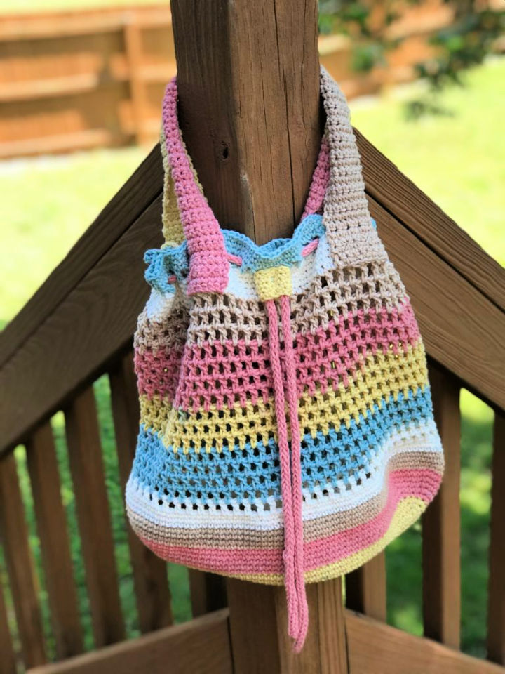 15 Free Crochet Drawstring Bag Patterns - Crochet Me