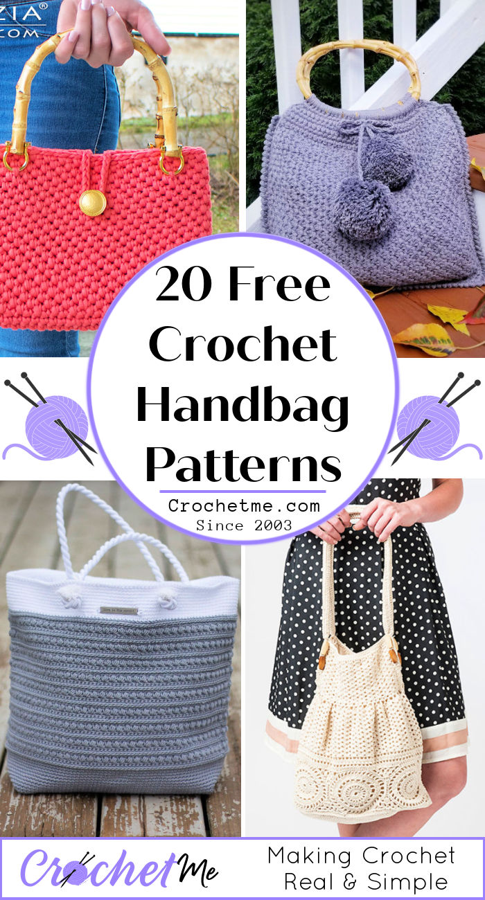 20 Free Crochet Handbag Patterns | Crochet Shoulder Bag Pattern