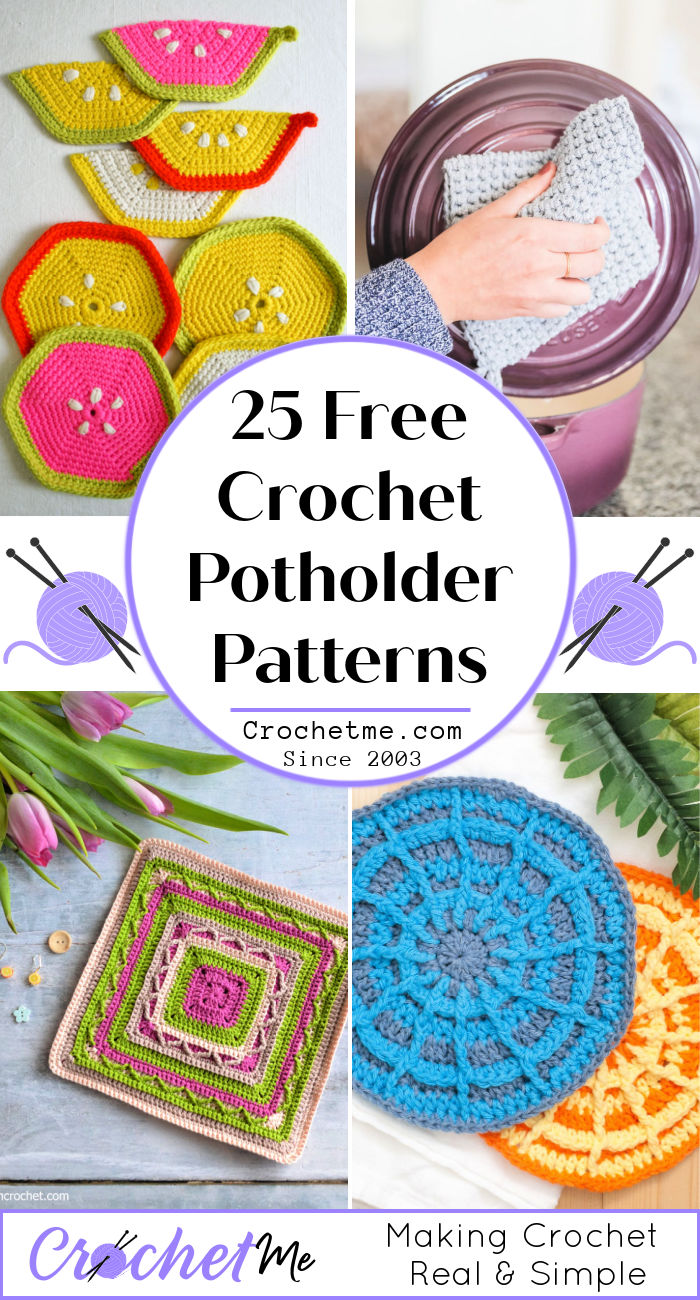 25 Free Crochet Potholder Patterns Crochet Me