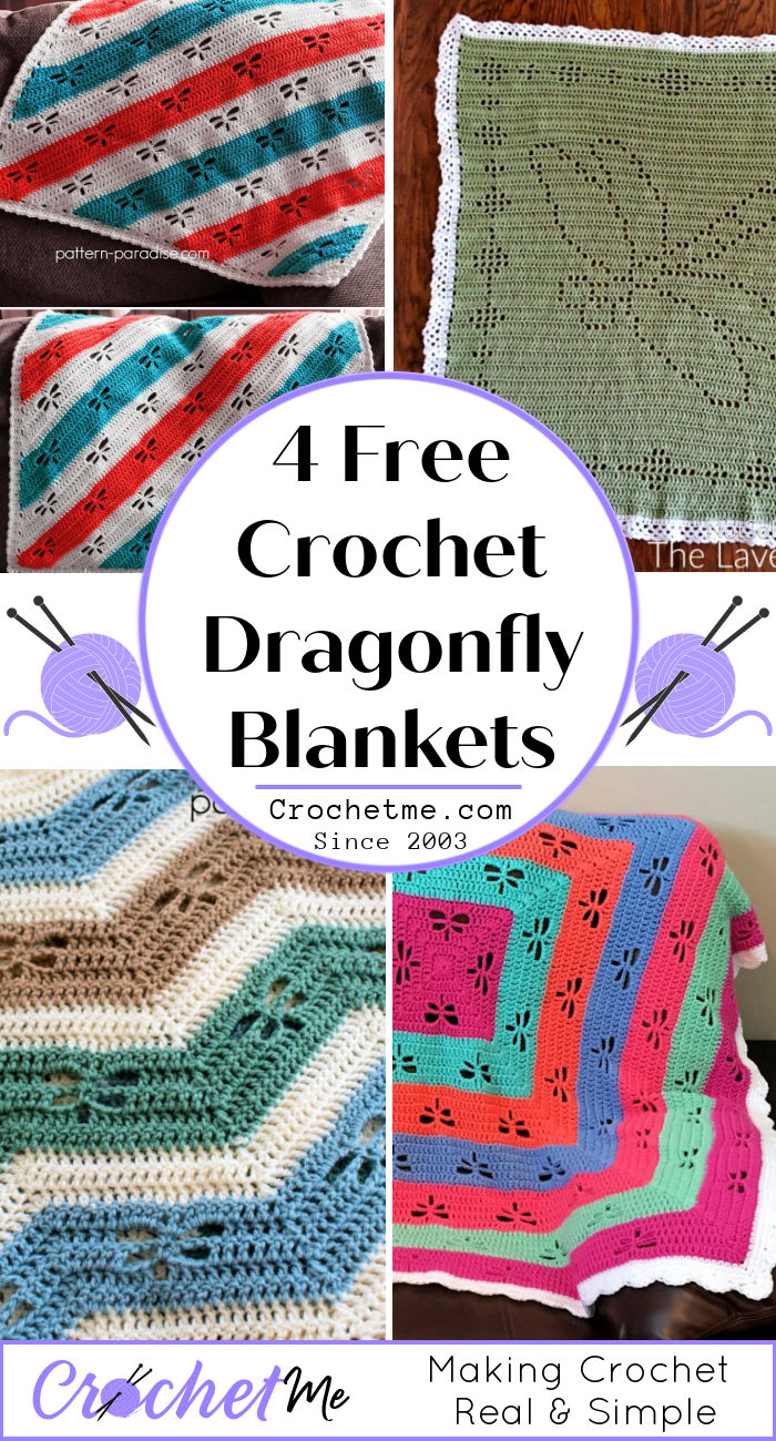 4 Free Crochet Dragonfly Blanket Patterns Crochet Me
